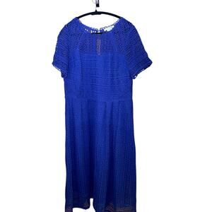 Boden Royal Blue Lace Dress - Women's Size 16 - Cotton